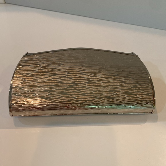 Vintage Poeter / Romo Italy silver metal textured hard shell clutch purse - Picture 15 of 16